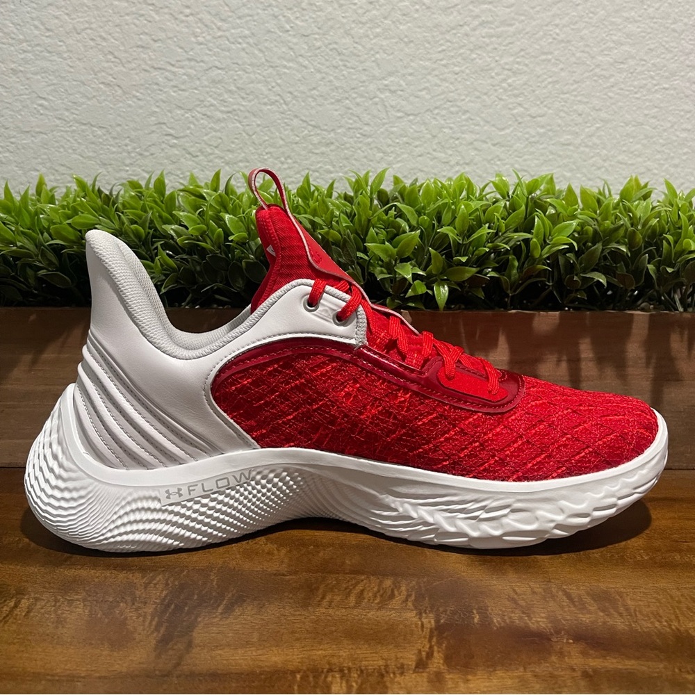 Under Armour UA Team Curry Flow 9 White Red 3025631-100 Men’s Size 13 - Picture 7 of 12